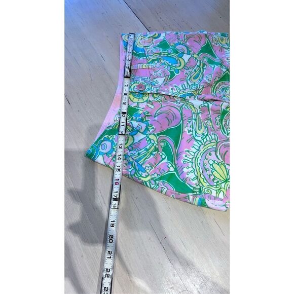 LILLY PULITZER CALLAHAN SHORTS PINK GREEN ELEPHANT CHIN CHIN WOMENS SZ 0 - Picture 5 of 9
